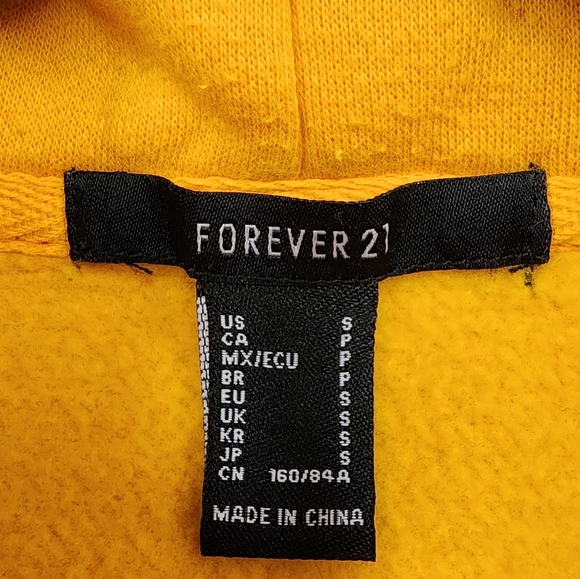 Forever 21 Men's Canary Yellow Pullover Hoody Sweatshirt Outerwear, sz SM - Picture 2 of 15